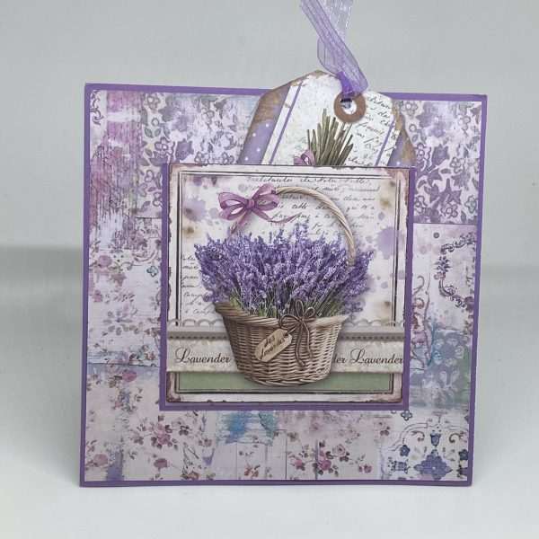 Lavender Basket With Tag Card