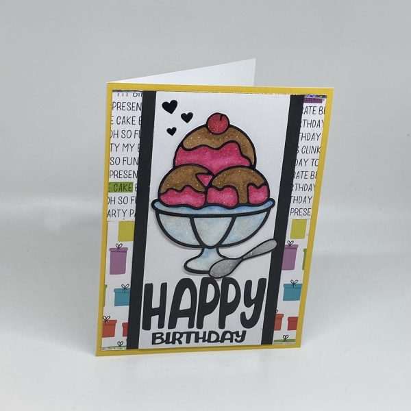 Ice Cream Glitter Card
