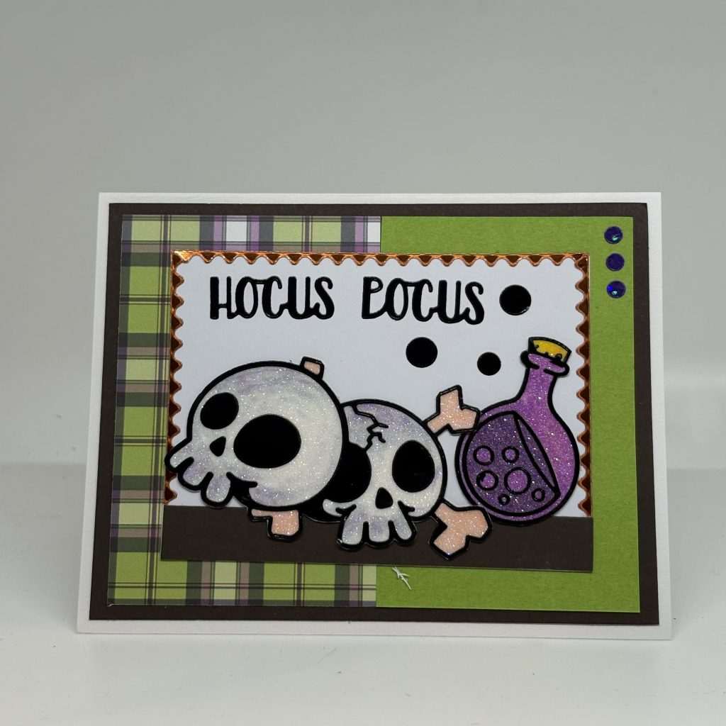 Skulls And Potions Glitter Halloween Card