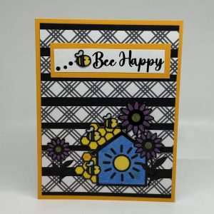 Bees And Flowers Glitter Card
