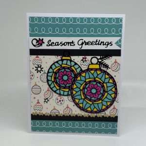 Pastel Glitter Ornaments Christmas Card