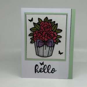 Glitter Red Roses Hello Card