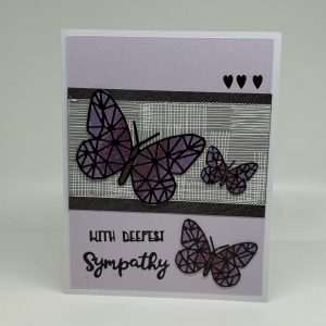 Purple Butterflies Glitter Sympathy Card