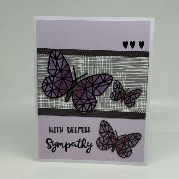 Purple Butterflies Glitter Sympathy Card