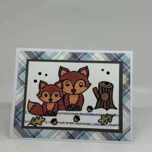 Foxes Thinking Of You Glitter Card