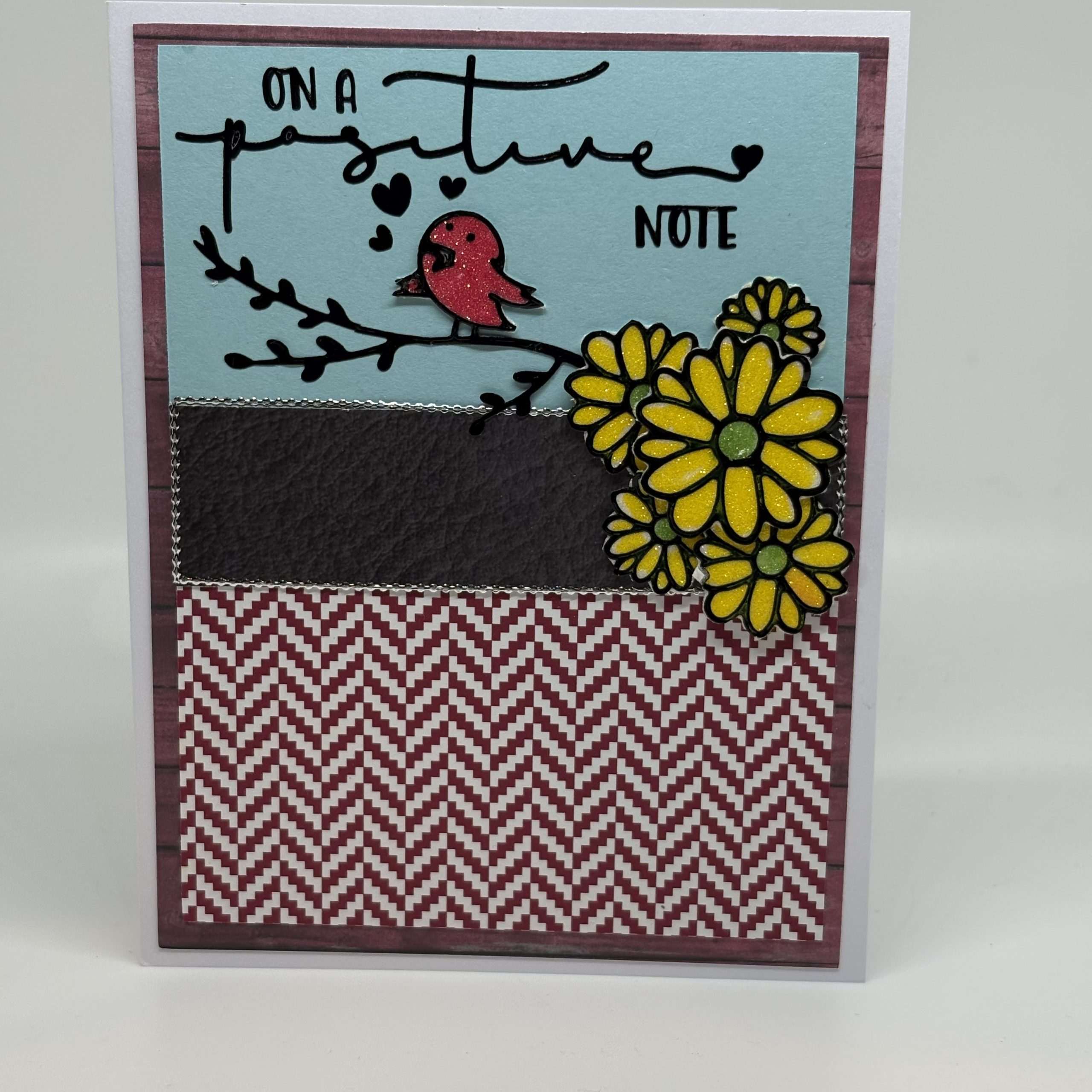 Little Birdie Singing Inspirational Glitter Card
