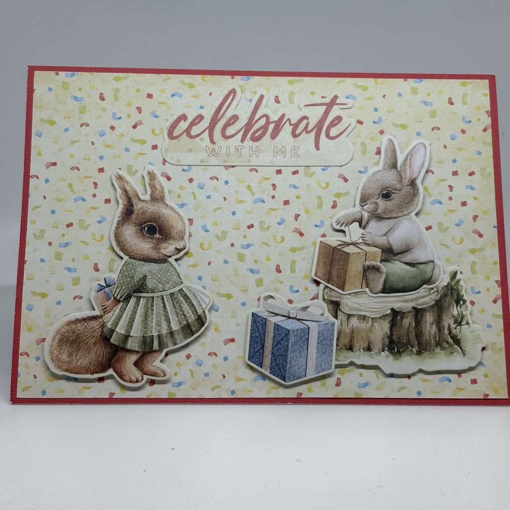 Bunnies With Presents Birthday Card