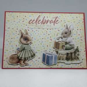 Bunnies With Presents Birthday Card