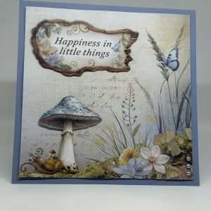 Blue Mushroom With Snail Inspirational Card
