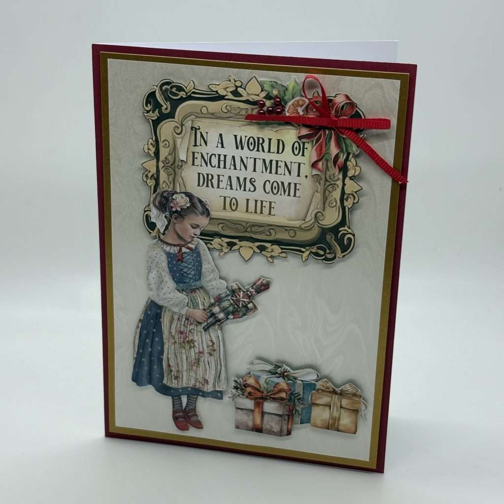 Clara Holding Nutcracker Christmas Card
