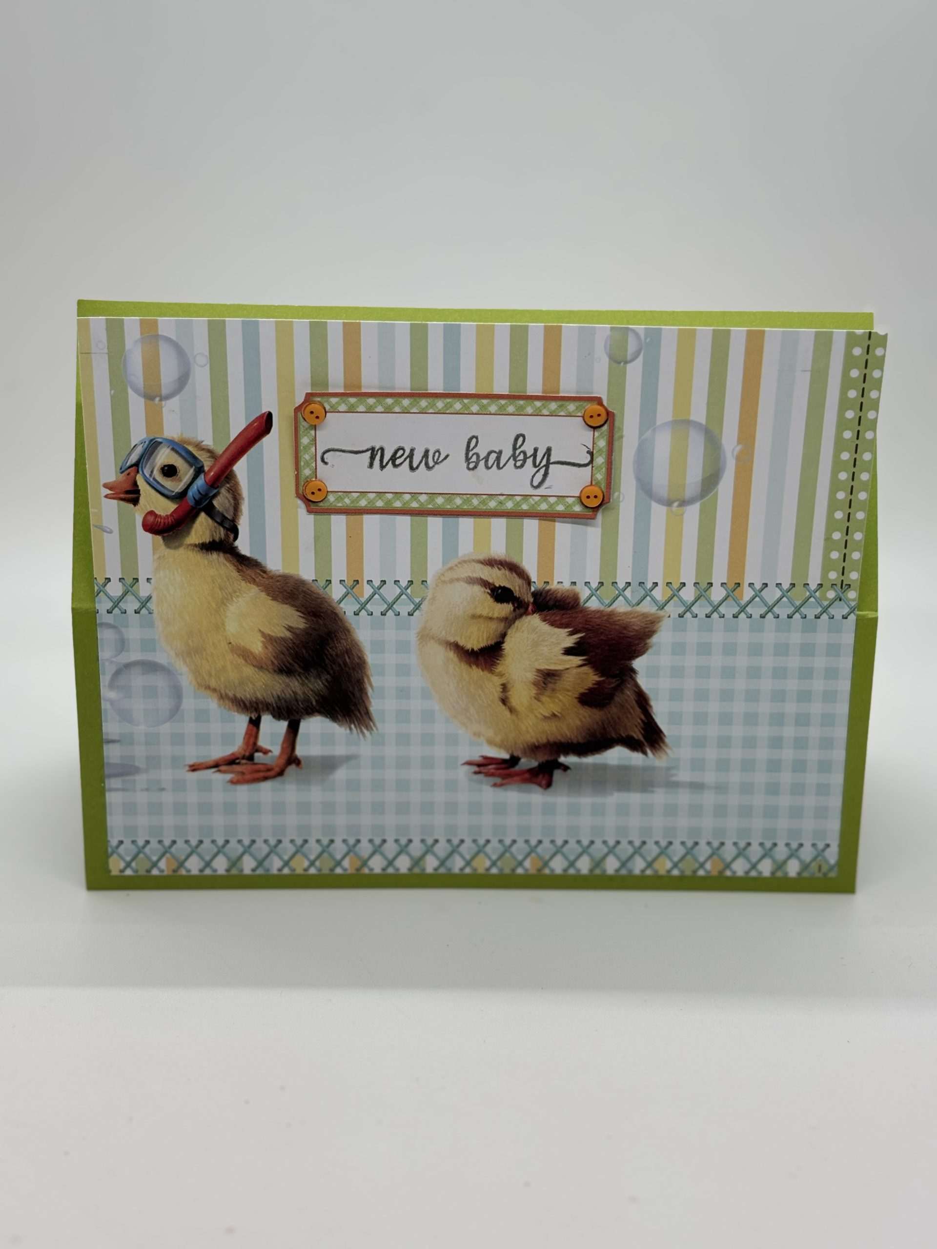 Baby ducks With Swimming Gear New Baby Card