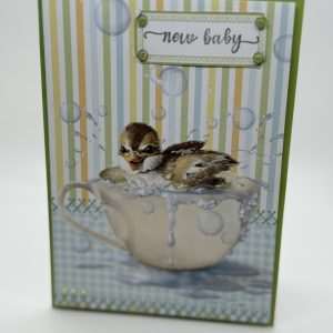 IMG_3455 Duckling Splashing In A Cup New Baby Card