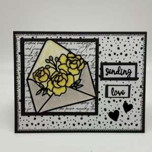 IMG_3465 Yellow Flower Filled Envelope Glitter Love Card