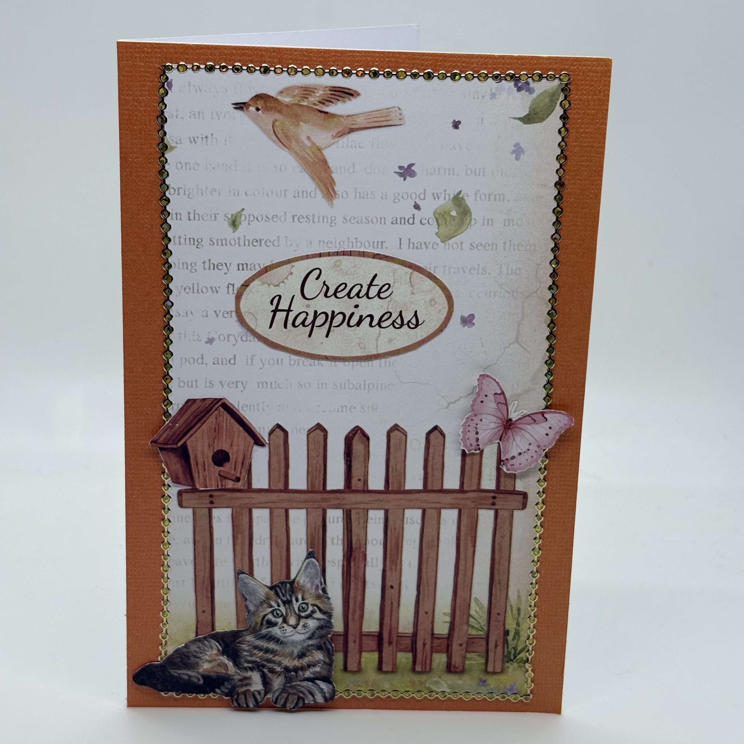 Cat With Fence Inspirational Card