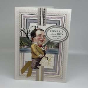 Congrats On Being Born For Him Card