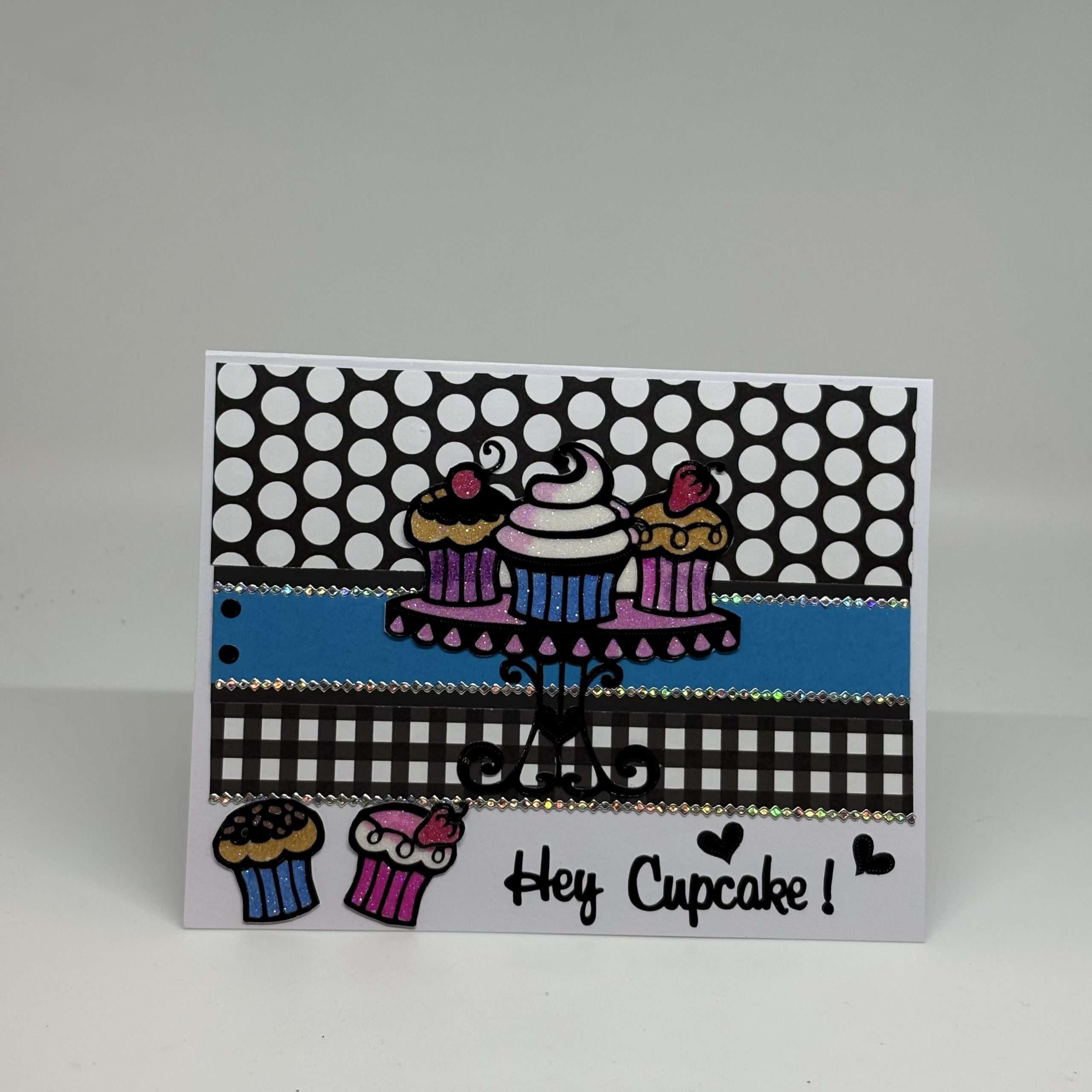 Hey Cupcake Glitter Birthday Card