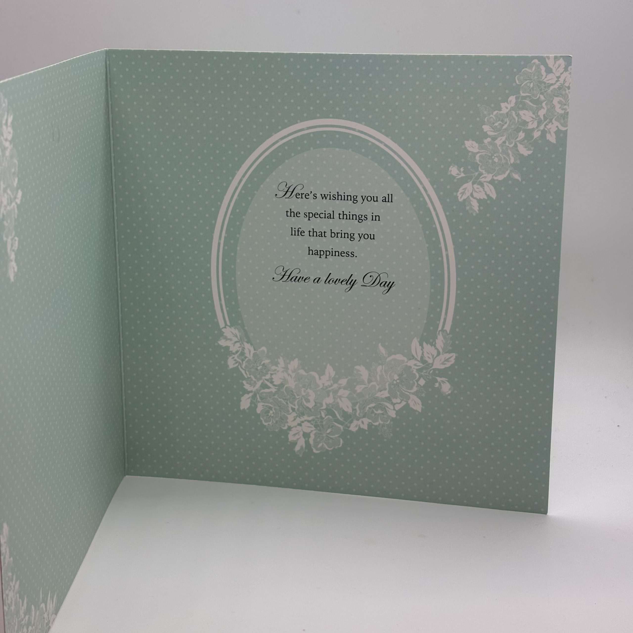3D Raised Dots Flowers And Teapot Best Wishes Card - Image 3