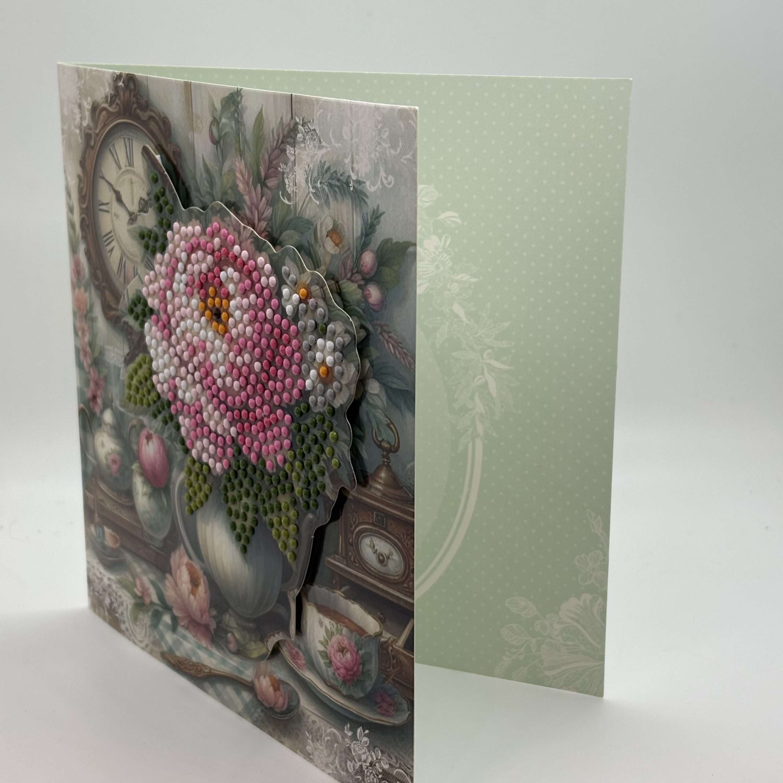 3D Raised Dots Flowers And Clock Birthday Card - Image 2