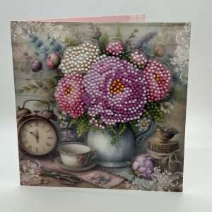 3D Raised Dots Flowers And Bird Birthday Card