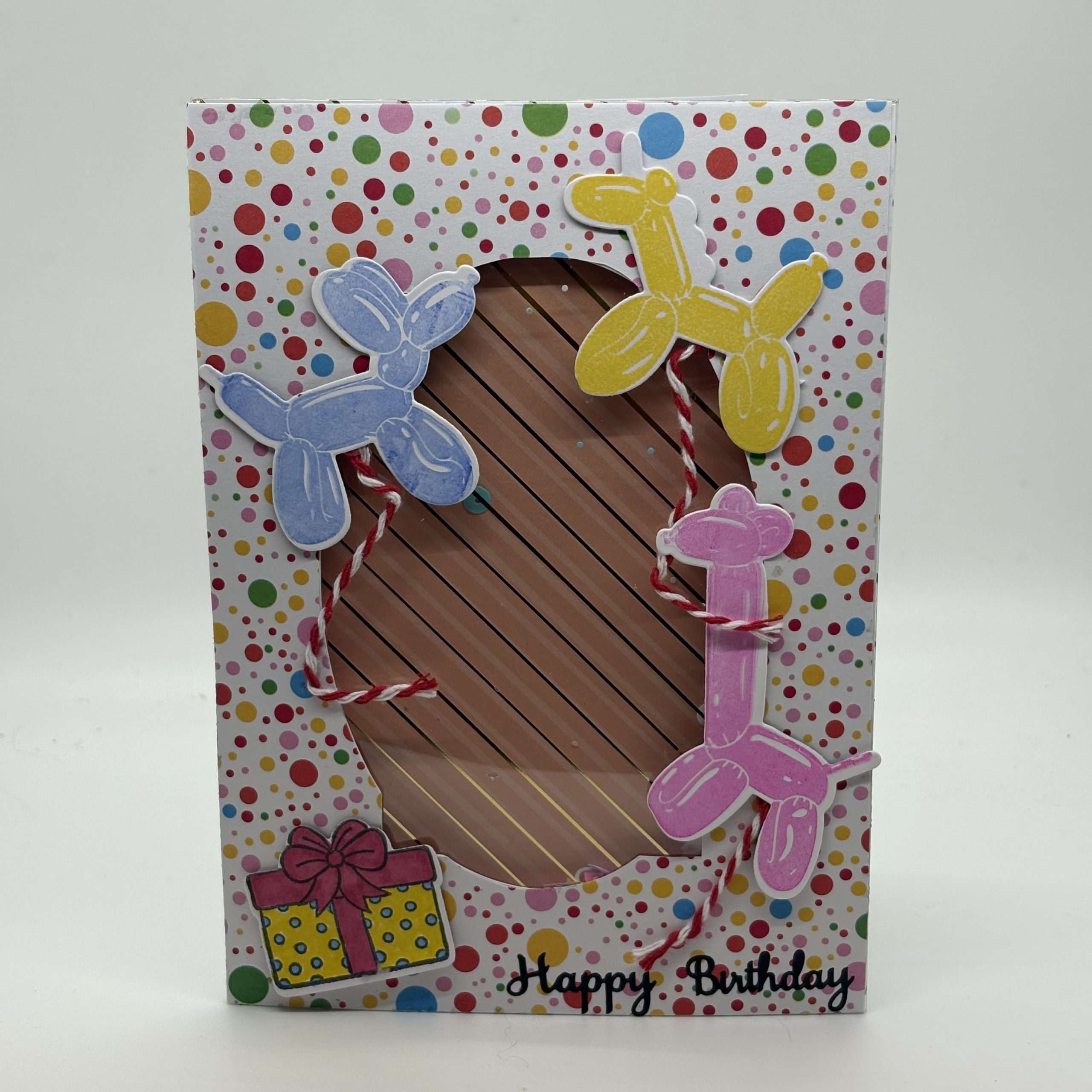 Animal Balloons Shaker Birthday Card
