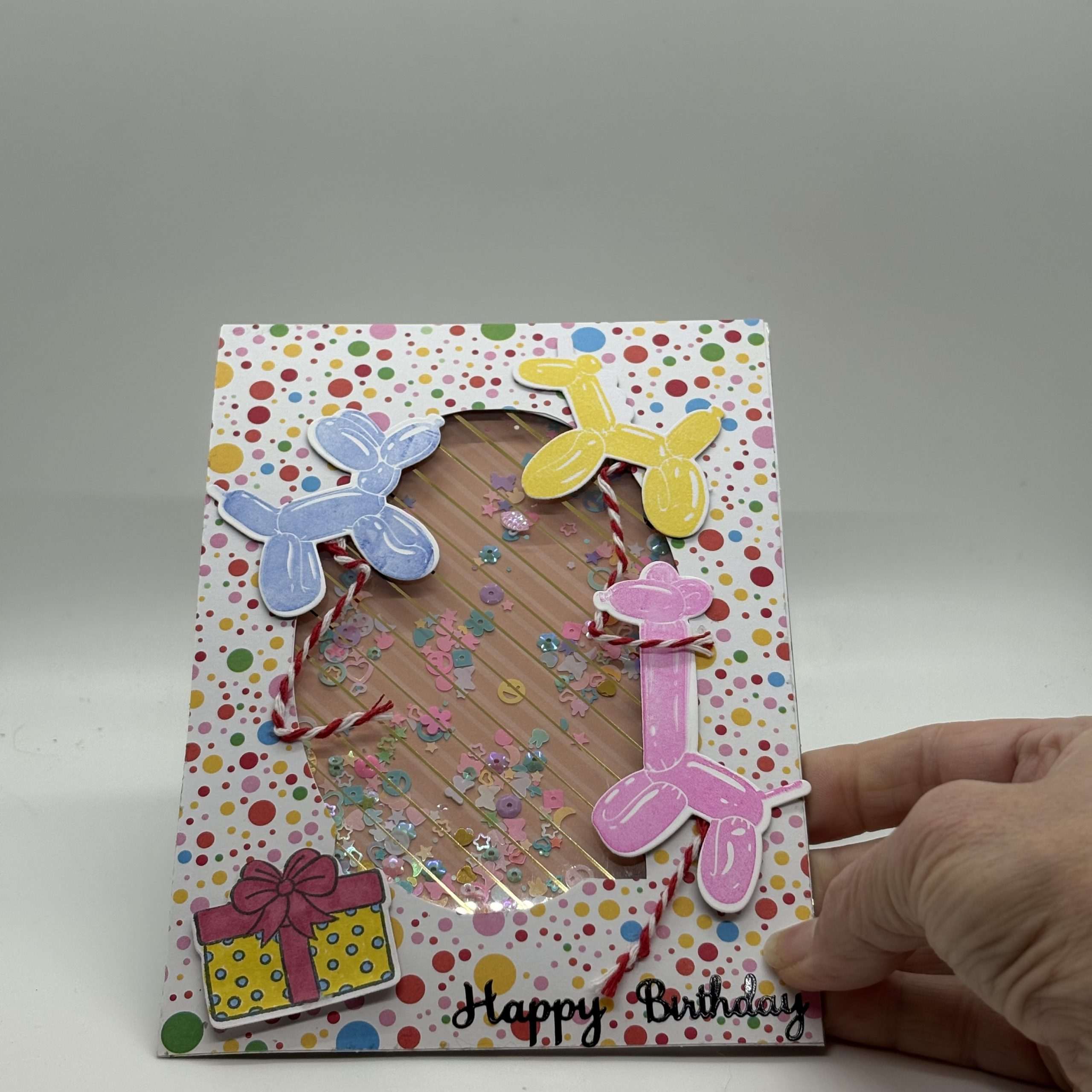 Animal Balloons Shaker Birthday Card - Image 2