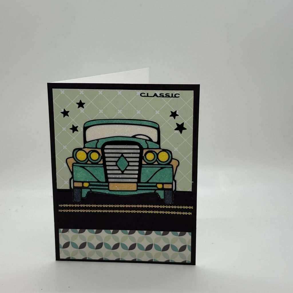Classic Car Glitter Great Guy Card