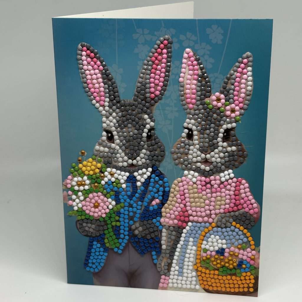 Bunny Couple Dots Easter Card