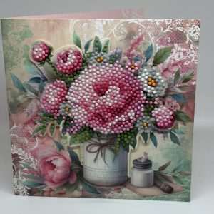 Bunch Of Roses In Milk Can Dots With Love Card