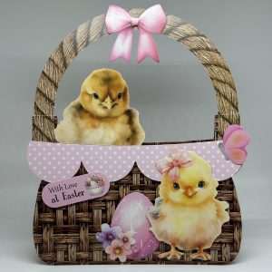 IMG_3705 Oversized Pink Basket With Chicks Easter Card