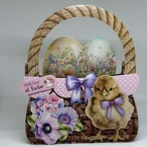 IMG_3708 Oversized Basket With Eggs And Purple Bow Easter Card