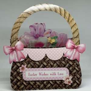 IMG_3722 Oversized pink Basket Filled With Flowers Easter Card