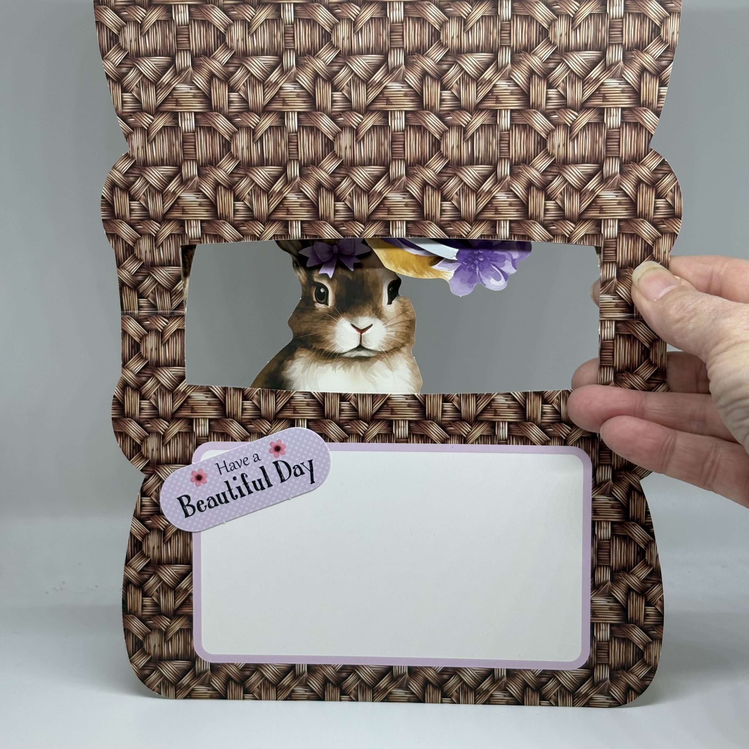 Oversized purple Basket With Chicks And Bunny Easter Card - Image 3