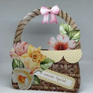 Oversized Yellow Basket Filled With Flowers Easter Basket