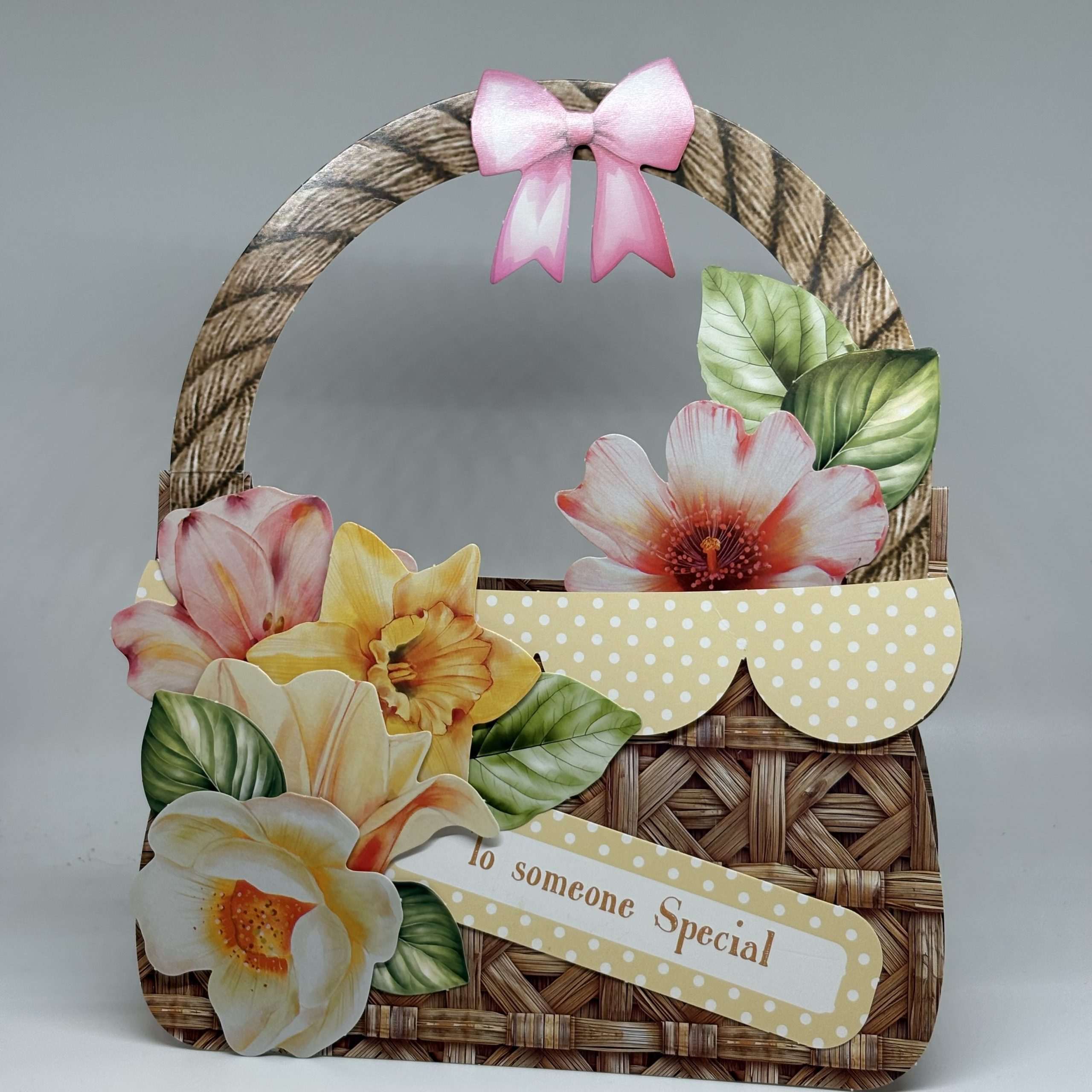 Oversized Yellow Basket Filled With Flowers Easter Basket