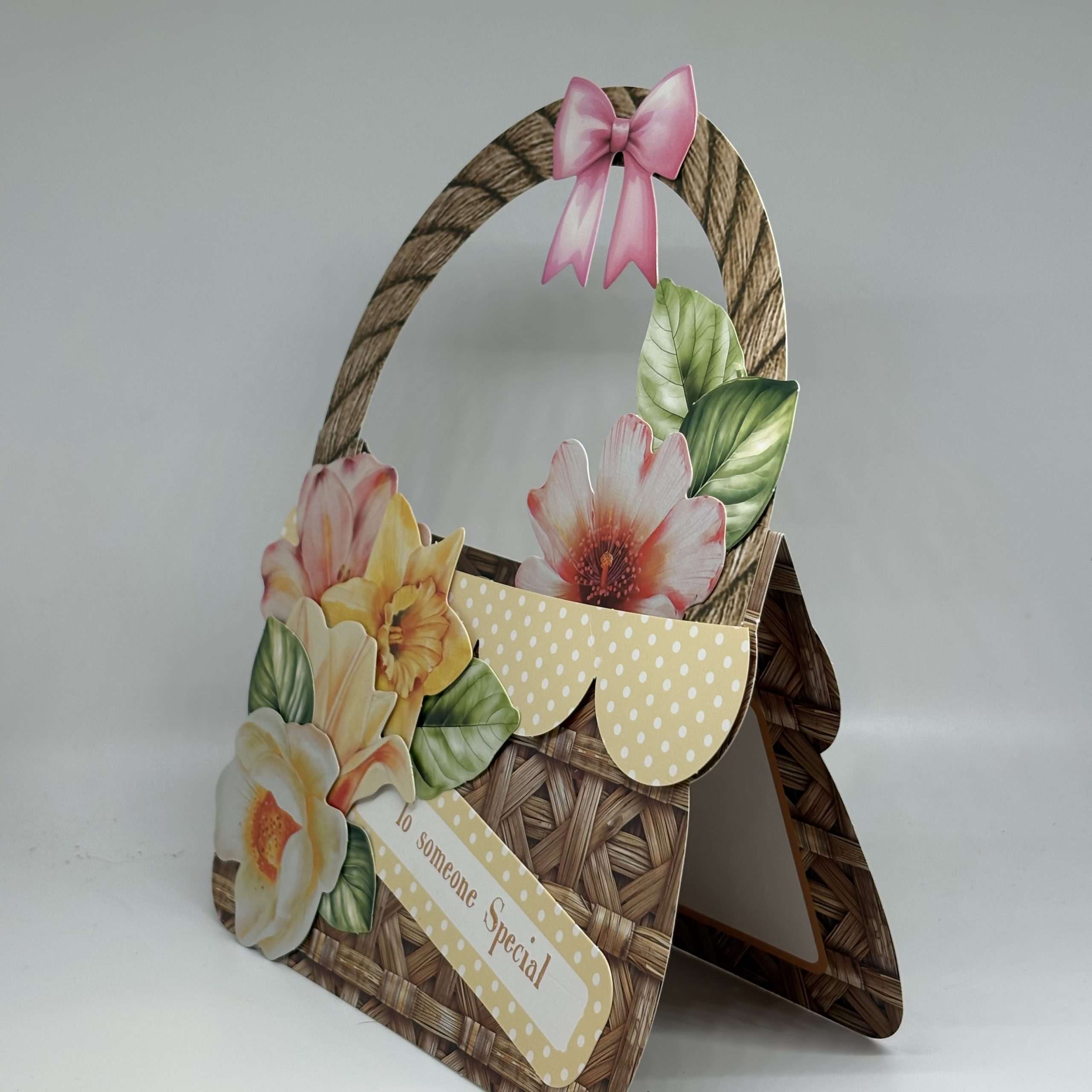 Oversized Yellow Basket Filled With Flowers Easter Basket - Image 2