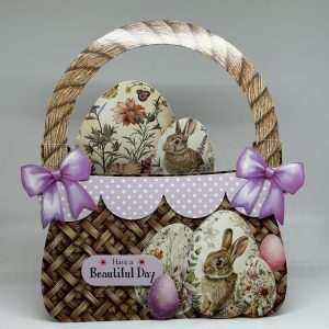 IMG_3737 Oversized Purple Basket With Bunny Eggs Easter Card