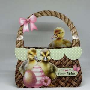IMG_3740 Oversized Green Basket With Baby Ducks Easter Card