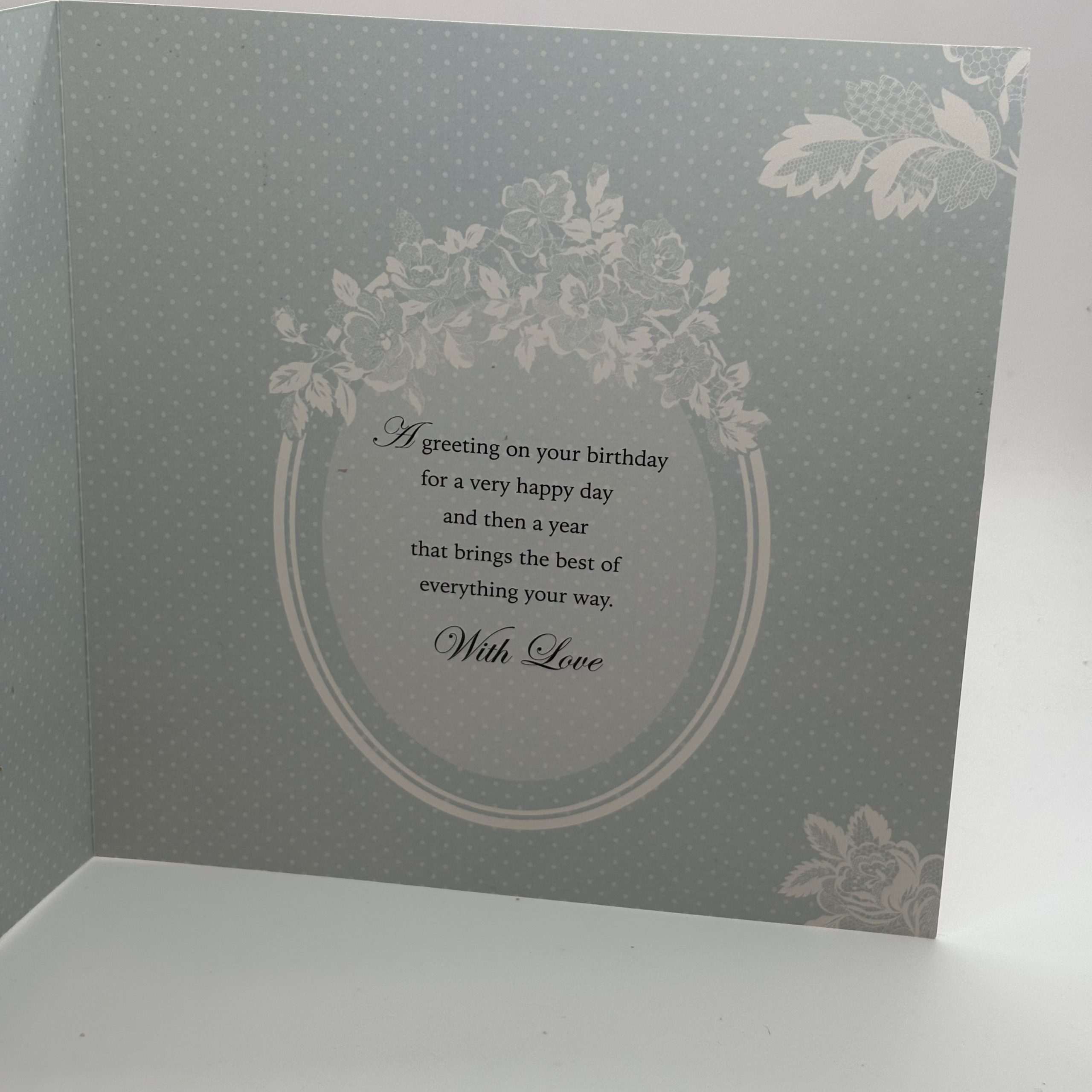 Raised Beaded Flower Basket With Teapot Birthday Card - Image 3