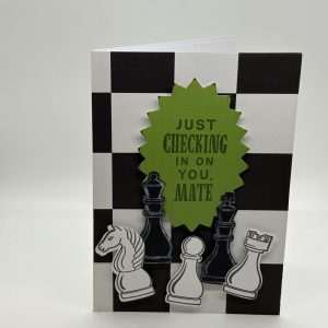 Raised Chess Pieces Get Well For Him Card