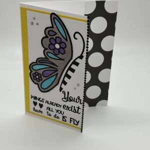 Colorful Butterfly Glitter Inspirational Card
