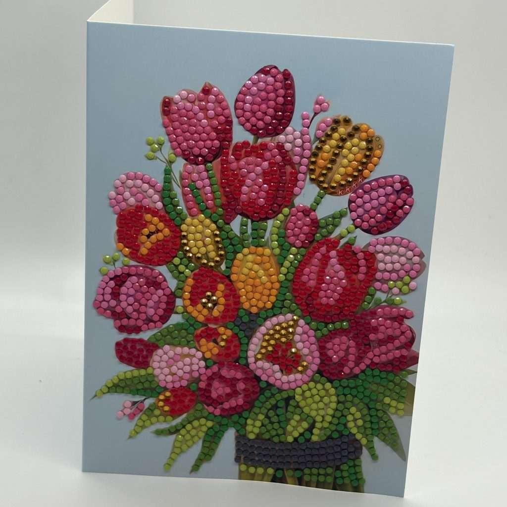 Beaded Bunch Of Tulips Inspirational Card