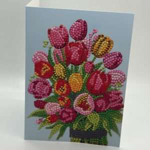 Beaded Bunch Of Tulips Inspirational Card