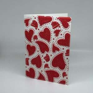Beaded Multiple Red Hearts Love Card