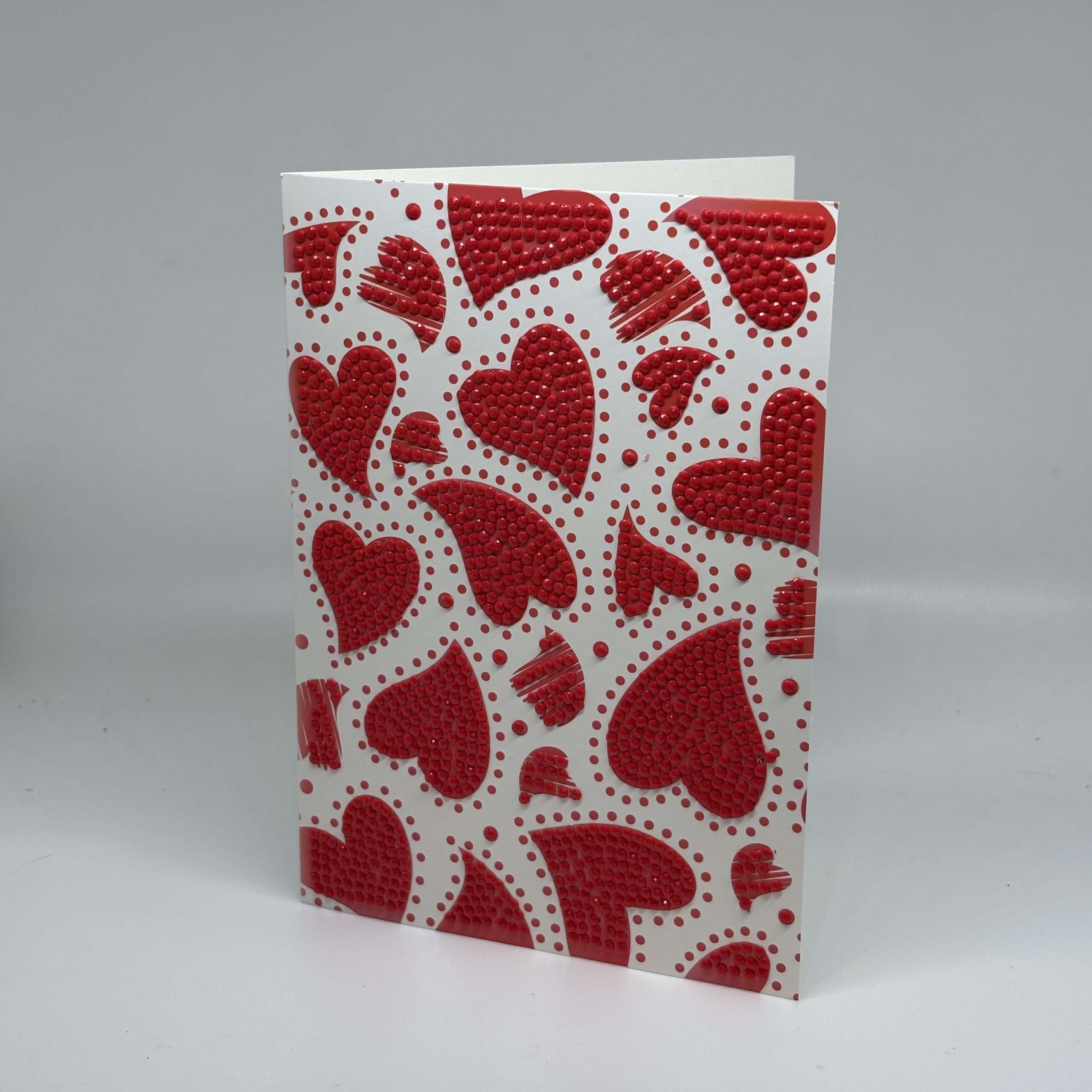 Beaded Multiple Red Hearts Love Card